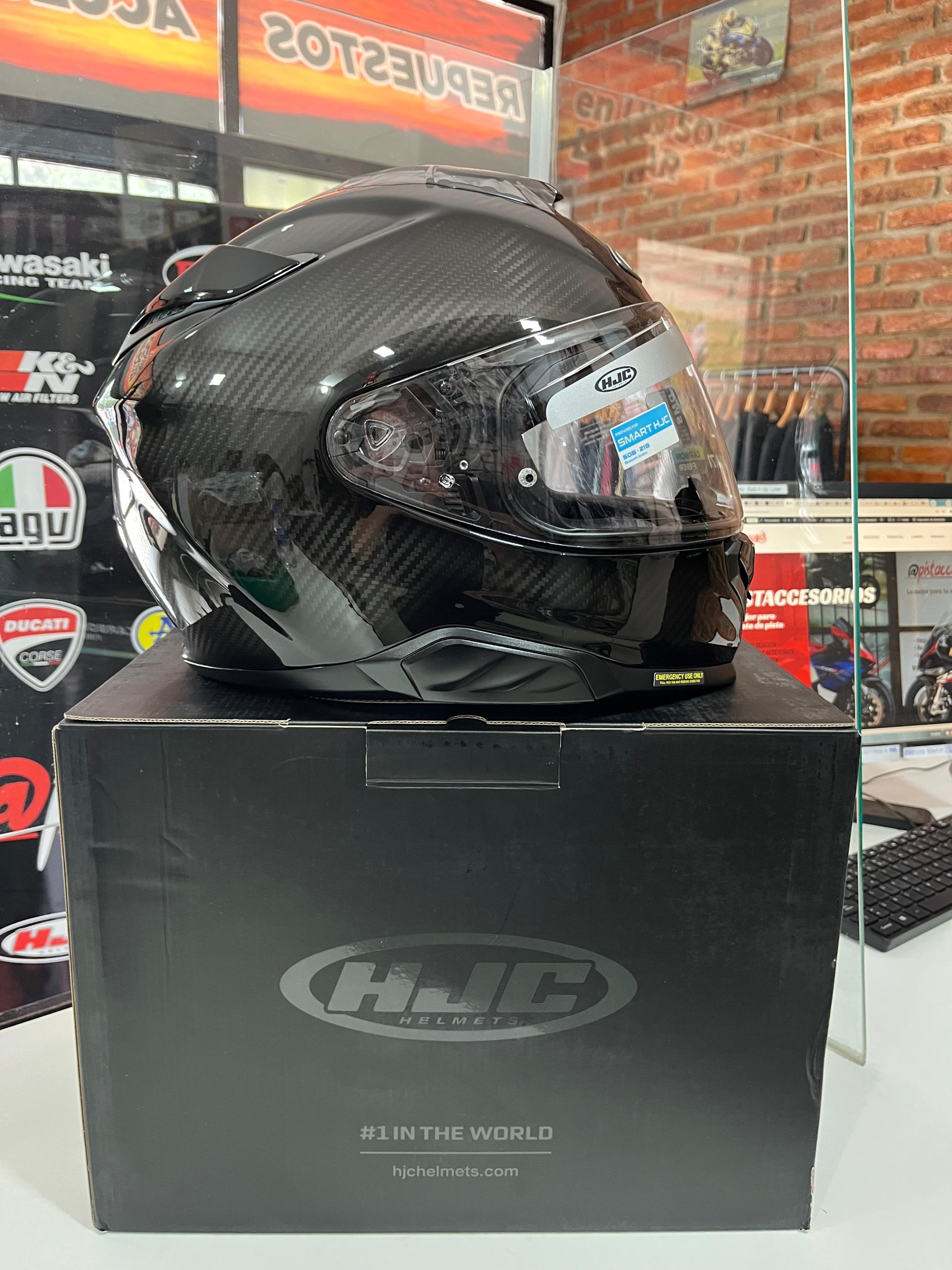 CASCO HJC RPHA 71 NEGRO CARBONO CON VISOR INTERNO - Imagen 10