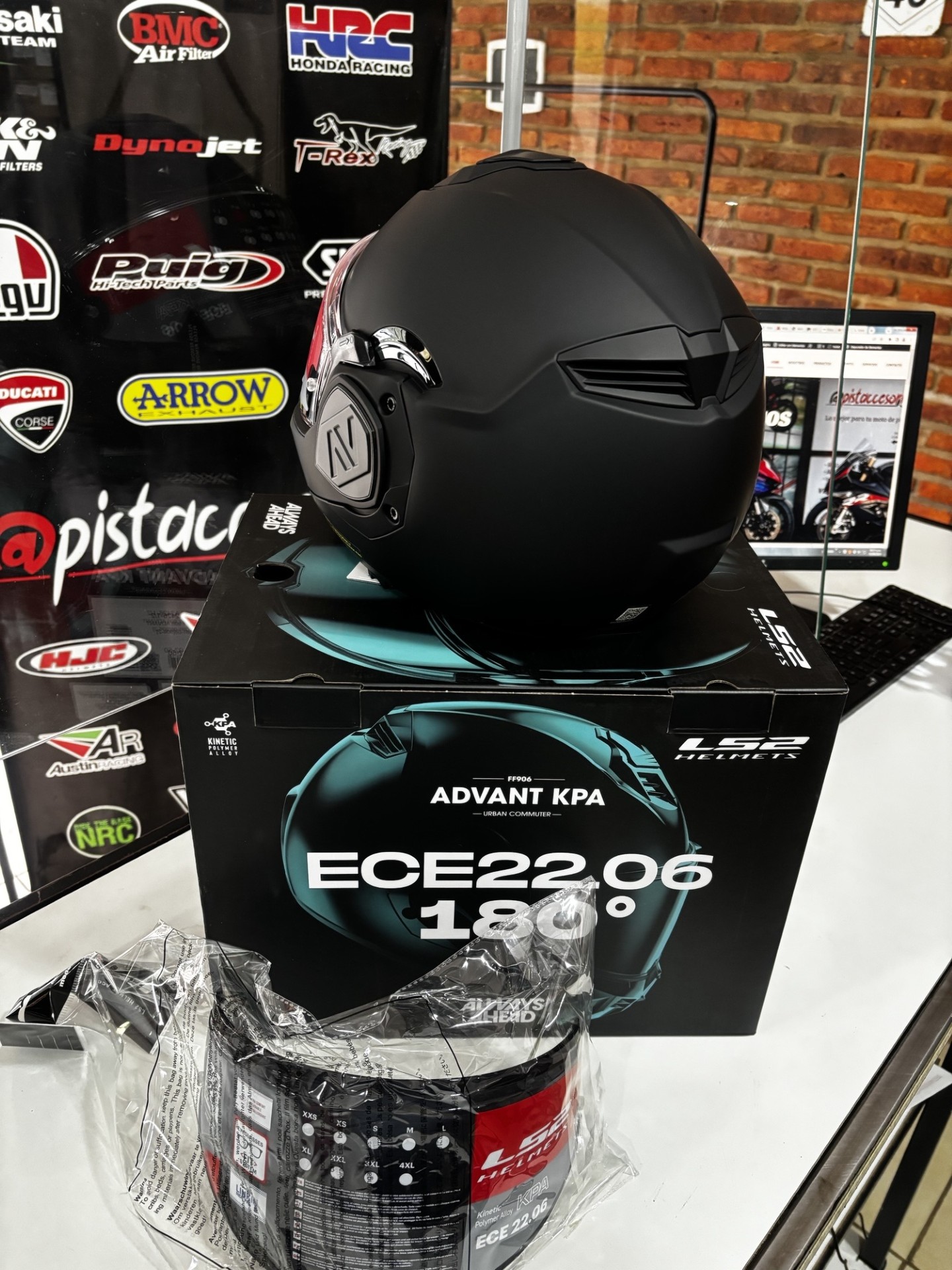 CASCO LS2 FF906 ADVANT NOIR NEGRO MATE CON VISOR INTEGRAL/REBATIBLE - Imagen 10