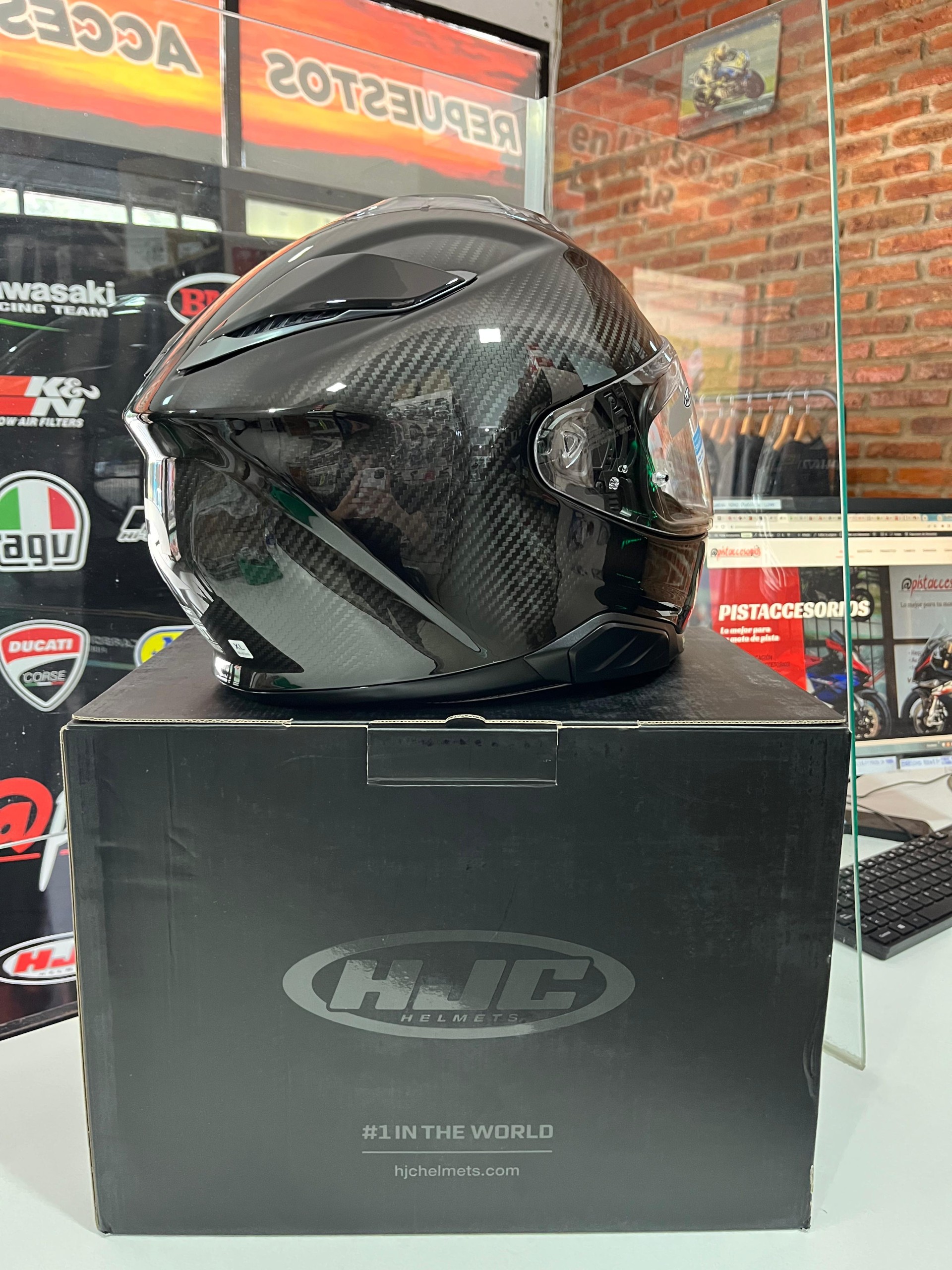 CASCO HJC RPHA 71 NEGRO CARBONO CON VISOR INTERNO - Imagen 11