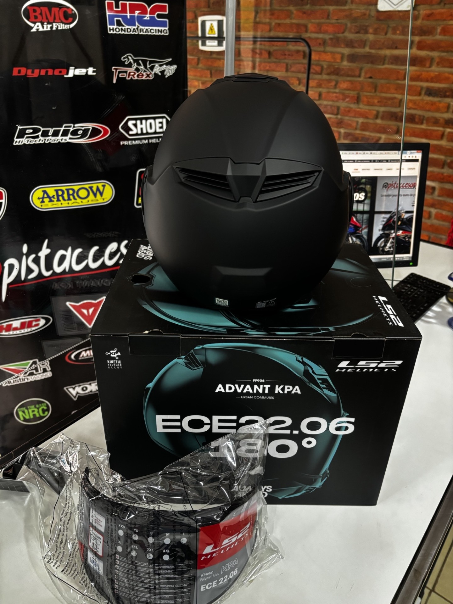 CASCO LS2 FF906 ADVANT NOIR NEGRO MATE CON VISOR INTEGRAL/REBATIBLE - Imagen 11