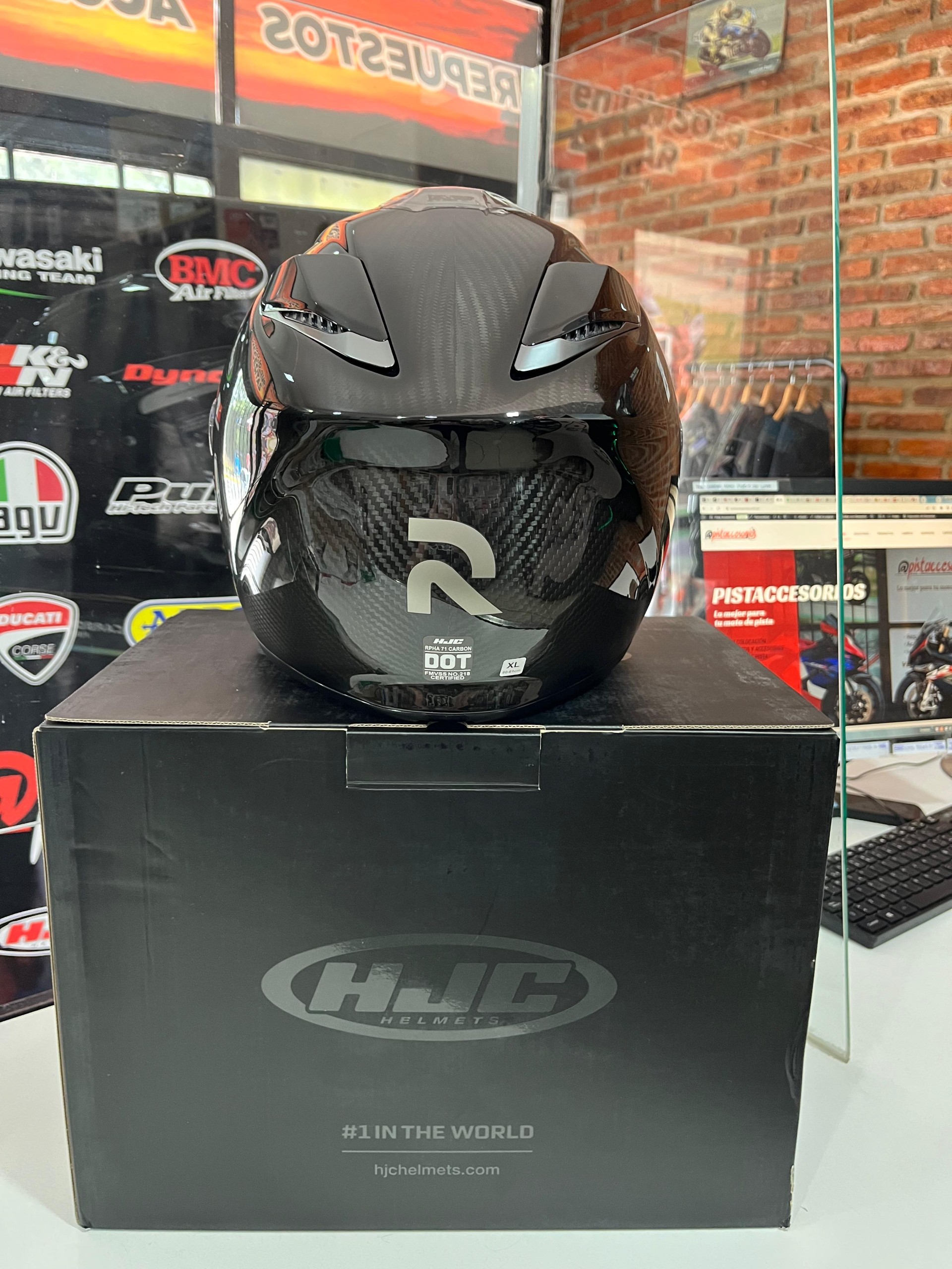 CASCO HJC RPHA 71 NEGRO CARBONO CON VISOR INTERNO - Imagen 12