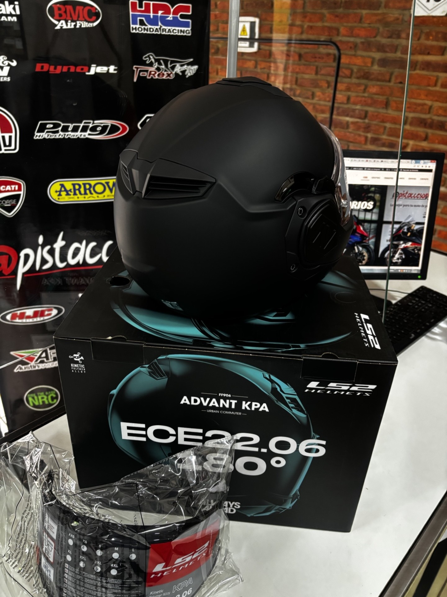 CASCO LS2 FF906 ADVANT NOIR NEGRO MATE CON VISOR INTEGRAL/REBATIBLE - Imagen 12