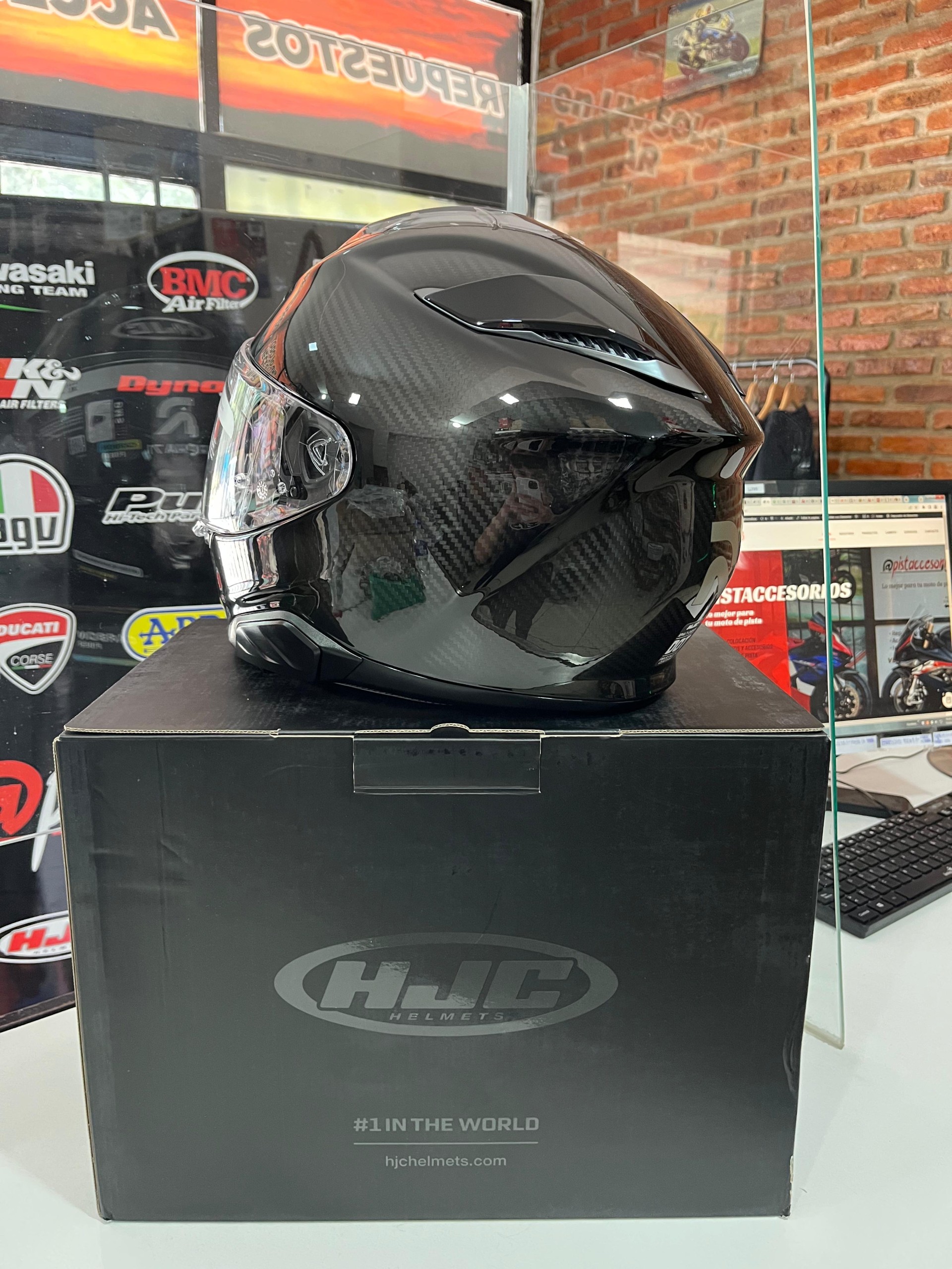 CASCO HJC RPHA 71 NEGRO CARBONO CON VISOR INTERNO - Imagen 13