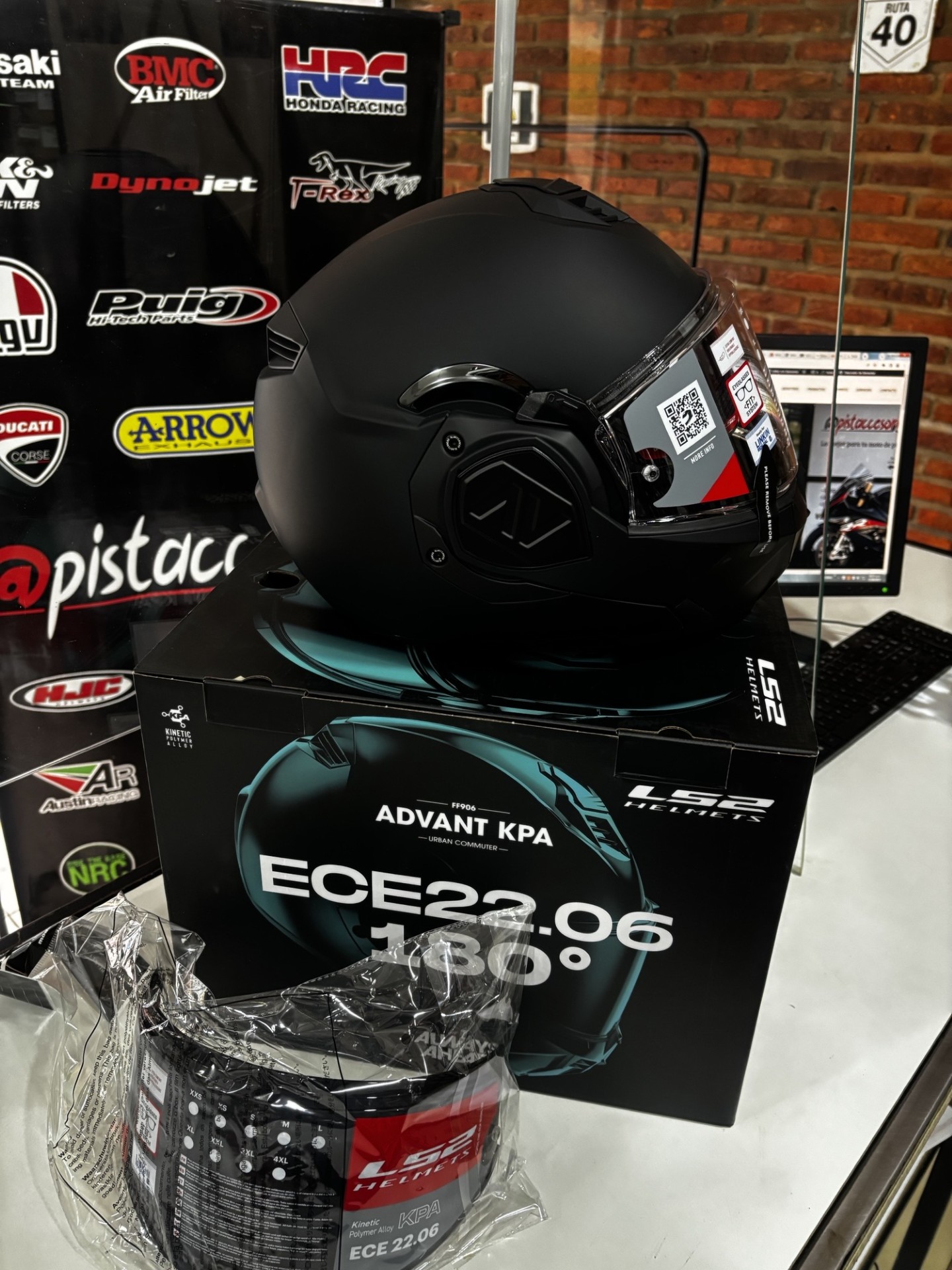 CASCO LS2 FF906 ADVANT NOIR NEGRO MATE CON VISOR INTEGRAL/REBATIBLE - Imagen 13