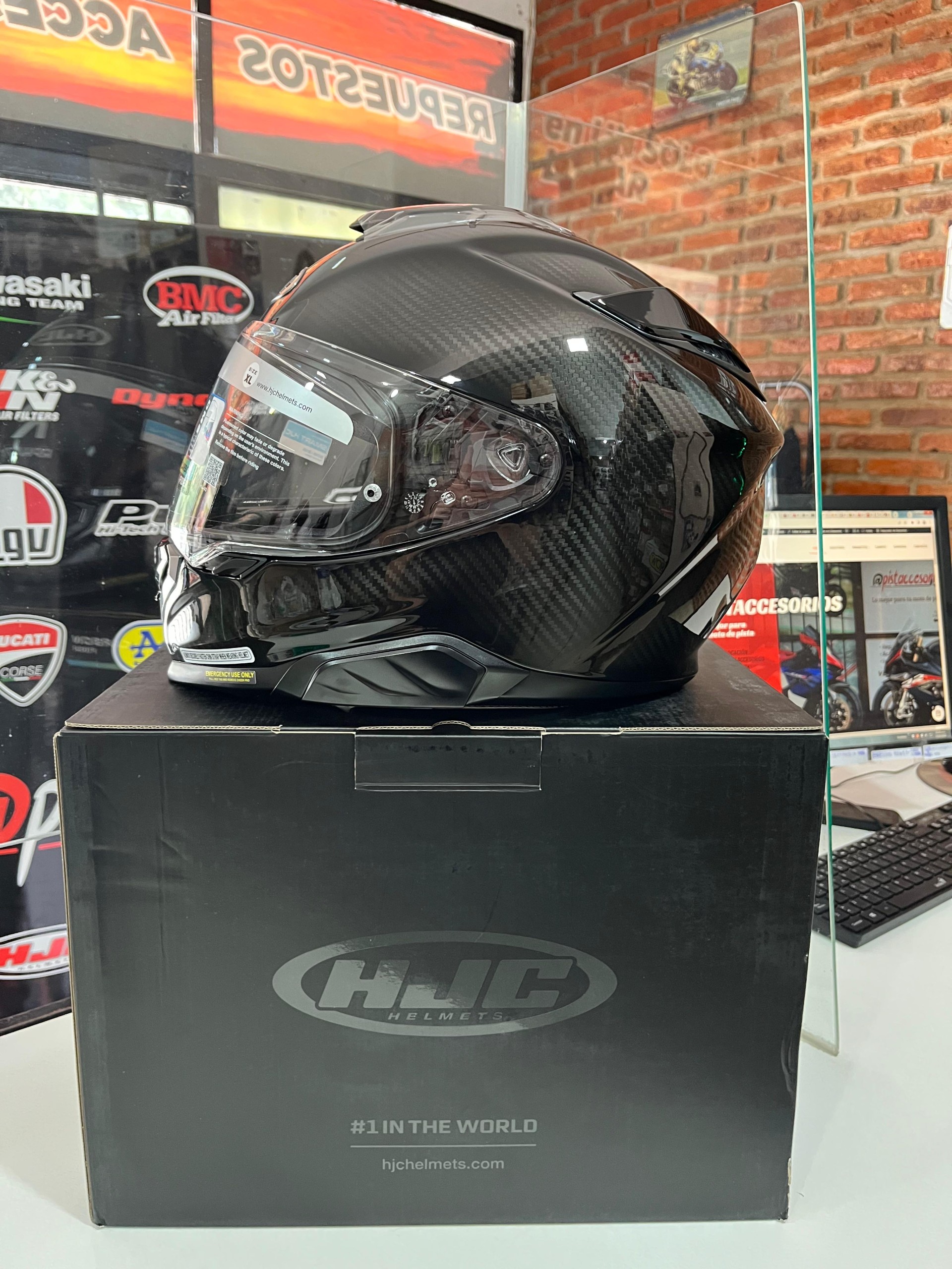 CASCO HJC RPHA 71 NEGRO CARBONO CON VISOR INTERNO - Imagen 14