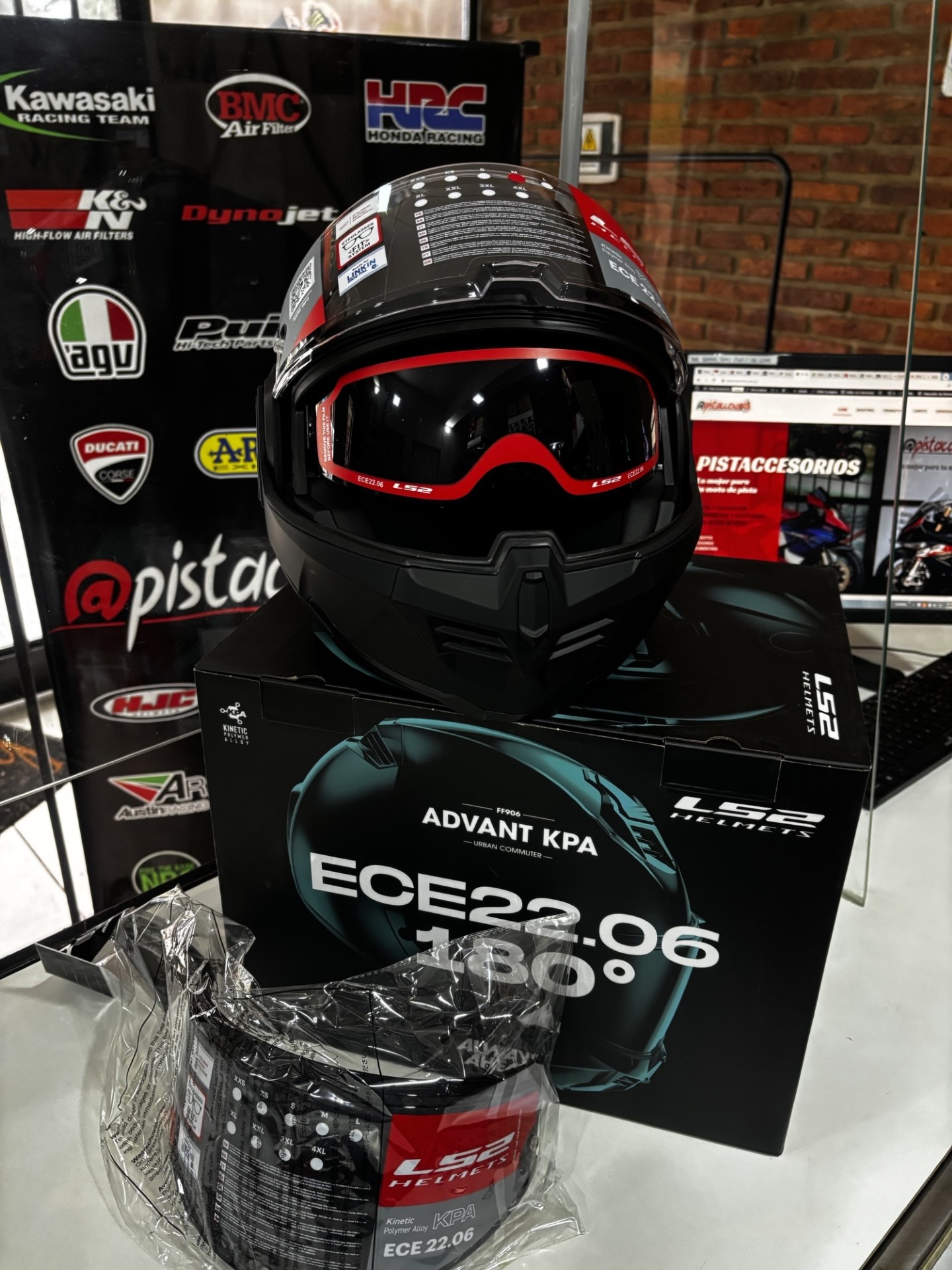 CASCO LS2 FF906 ADVANT NOIR NEGRO MATE CON VISOR INTEGRAL/REBATIBLE - Imagen 14