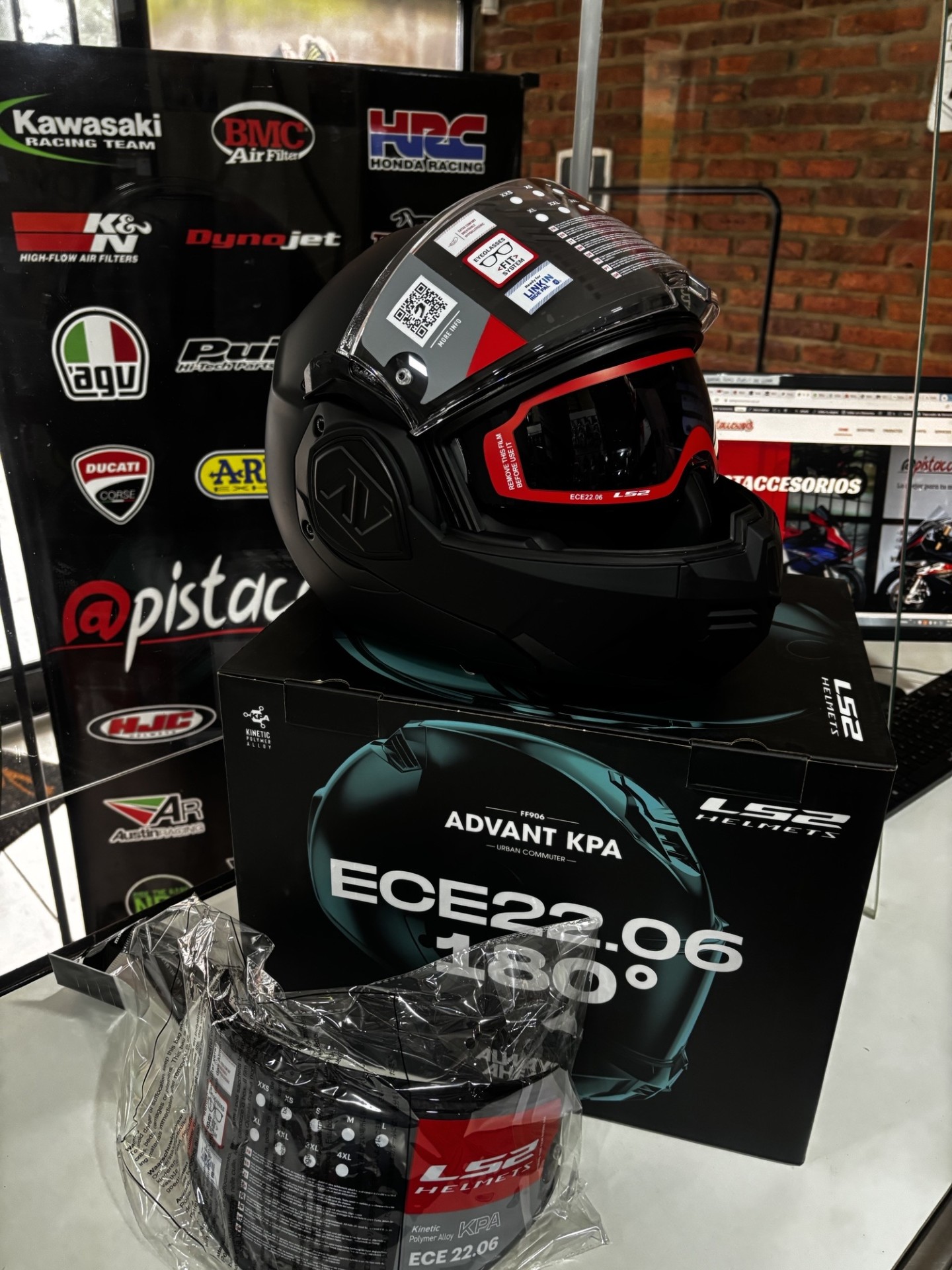 CASCO LS2 FF906 ADVANT NOIR NEGRO MATE CON VISOR INTEGRAL/REBATIBLE - Imagen 15