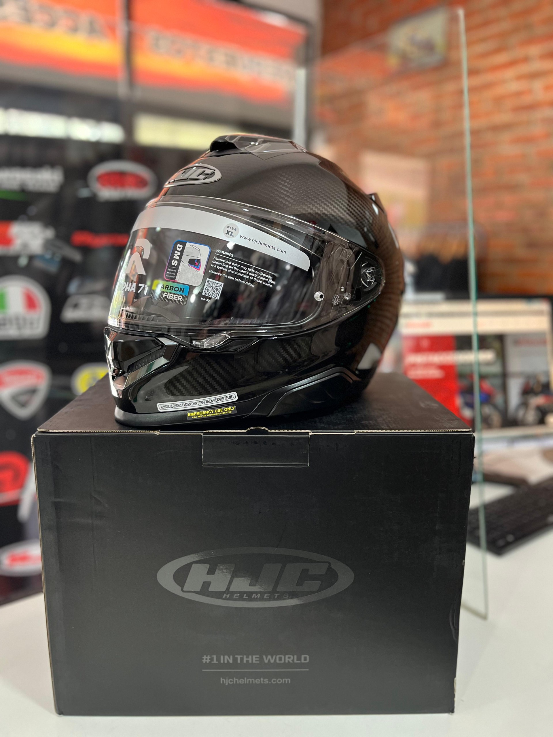 CASCO HJC RPHA 71 NEGRO CARBONO CON VISOR INTERNO - Imagen 15