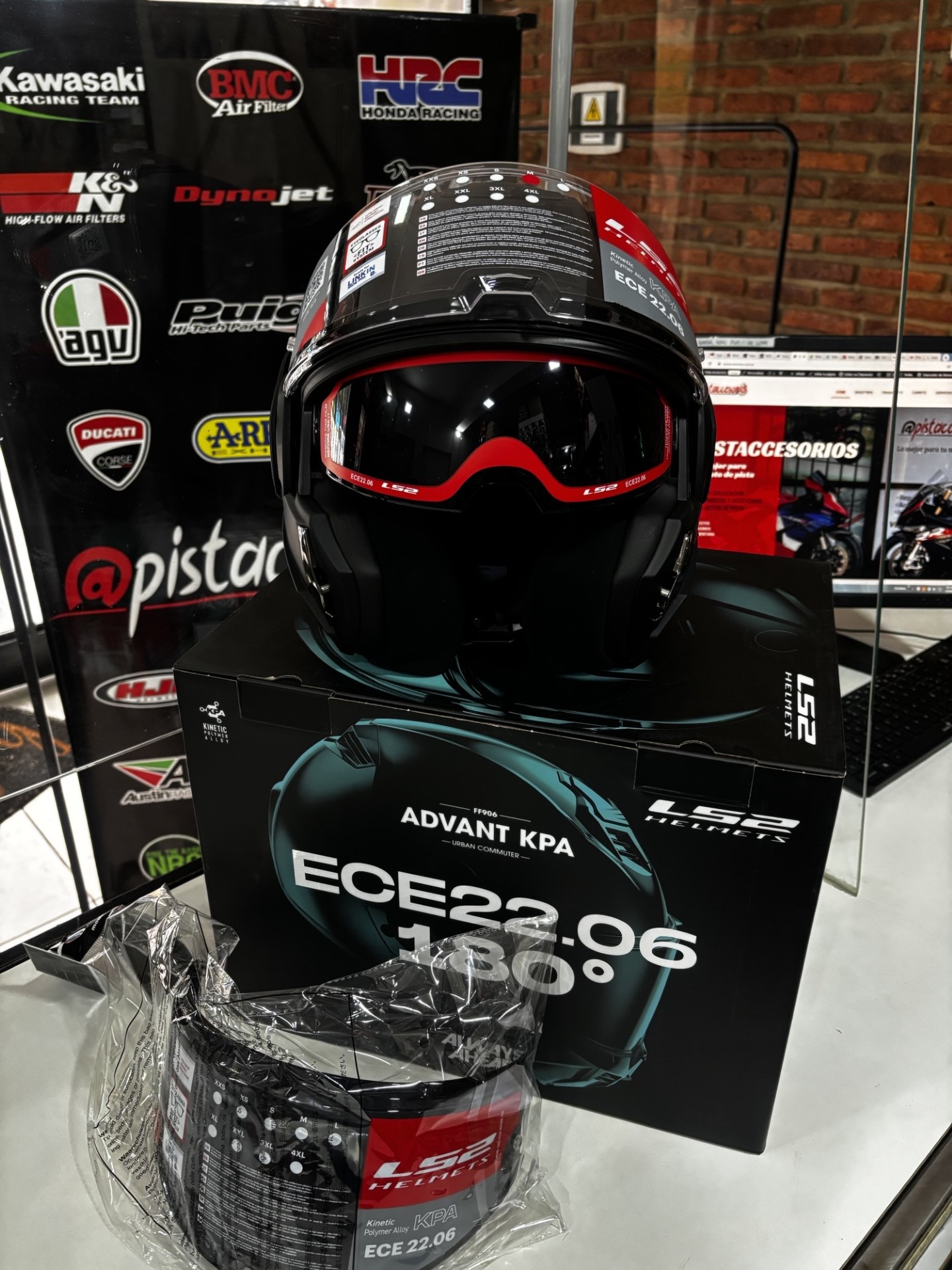 CASCO LS2 FF906 ADVANT NOIR NEGRO MATE CON VISOR INTEGRAL/REBATIBLE - Imagen 16