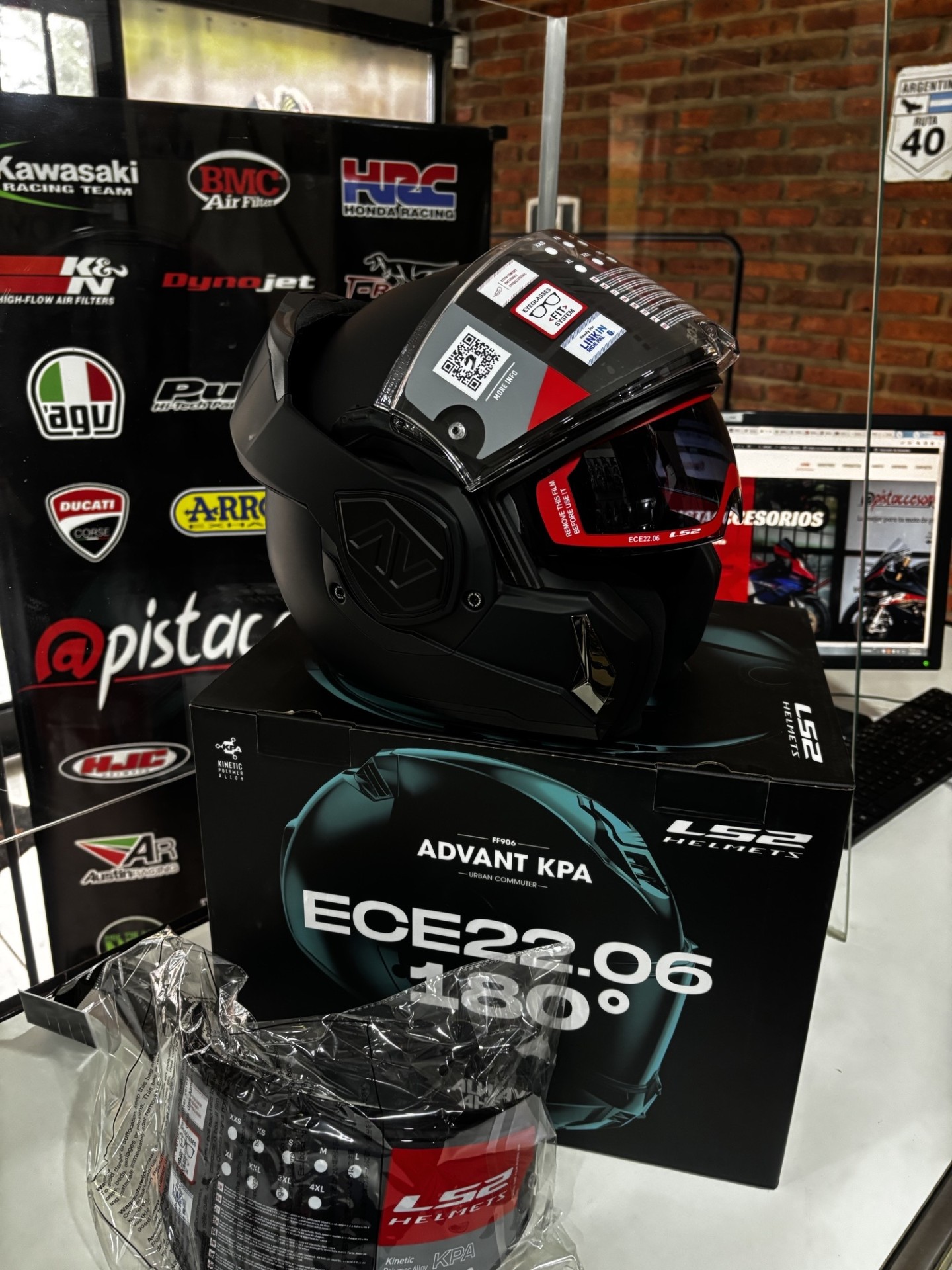 CASCO LS2 FF906 ADVANT NOIR NEGRO MATE CON VISOR INTEGRAL/REBATIBLE - Imagen 17