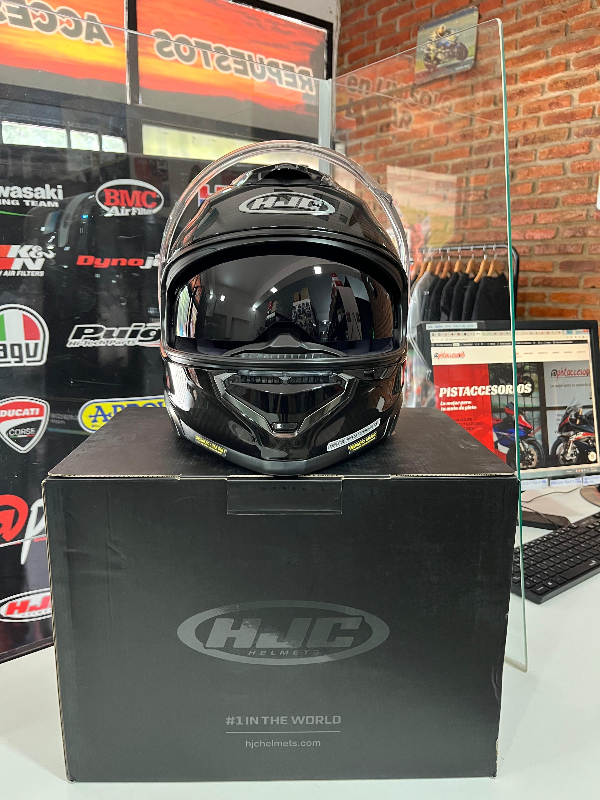 CASCO HJC RPHA 71 NEGRO CARBONO CON VISOR INTERNO - Imagen 17