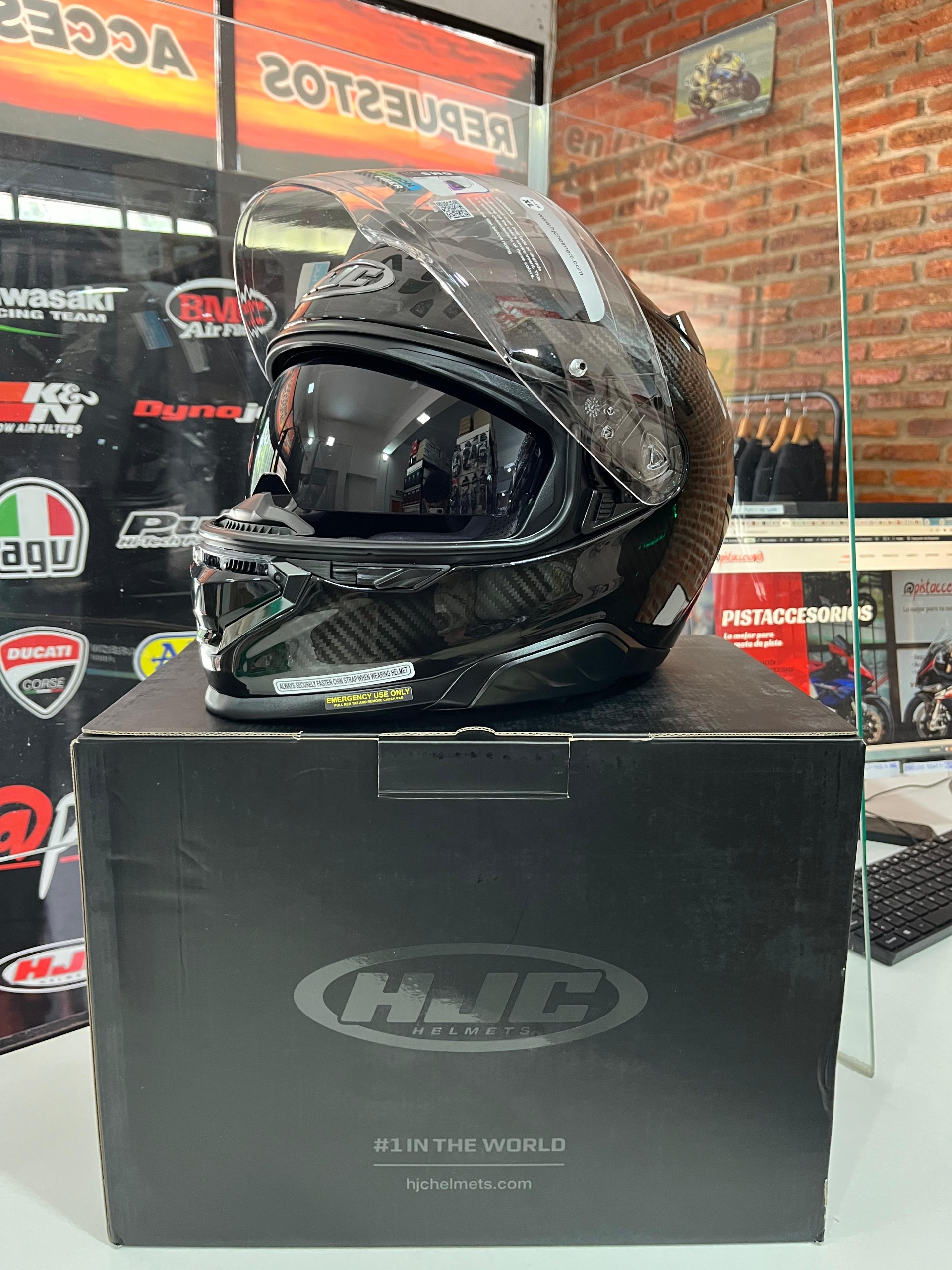 CASCO HJC RPHA 71 NEGRO CARBONO CON VISOR INTERNO - Imagen 18