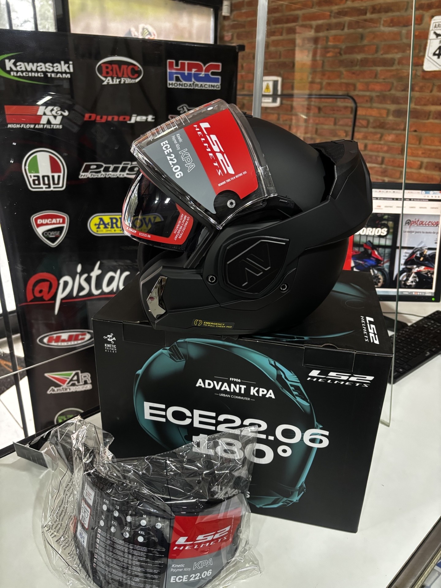 CASCO LS2 FF906 ADVANT NOIR NEGRO MATE CON VISOR INTEGRAL/REBATIBLE - Imagen 20