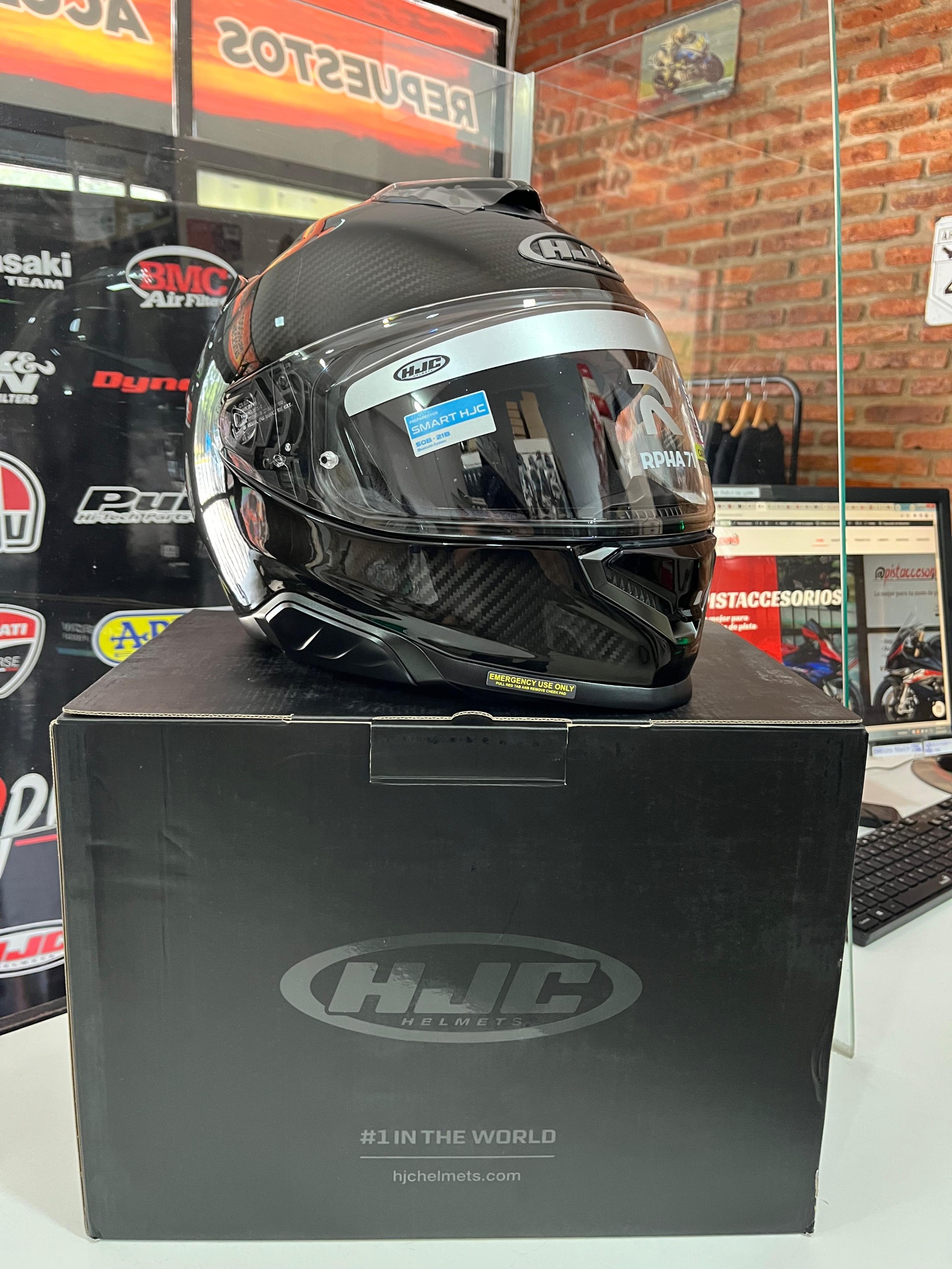 CASCO HJC RPHA 71 NEGRO CARBONO CON VISOR INTERNO - Imagen 9