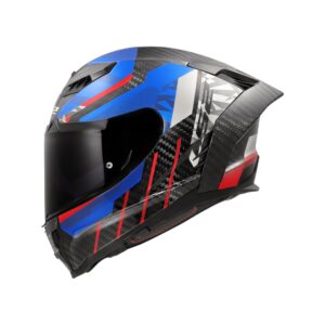 CASCO LS2 FF807 DRAGON TRAX AZUL/ROJO CARBONO