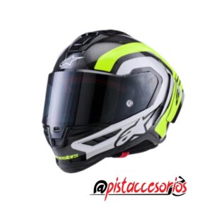 CASCO ALPINESTARS SUPERTECH R10 ARIUS PLATA/ AMARILLO/NEGRO
