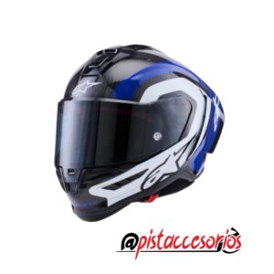 CASCO ALPINESTARS SUPERTECH R10 ARIUS NEGRO BRILLANTE/BLANCO/AZUL