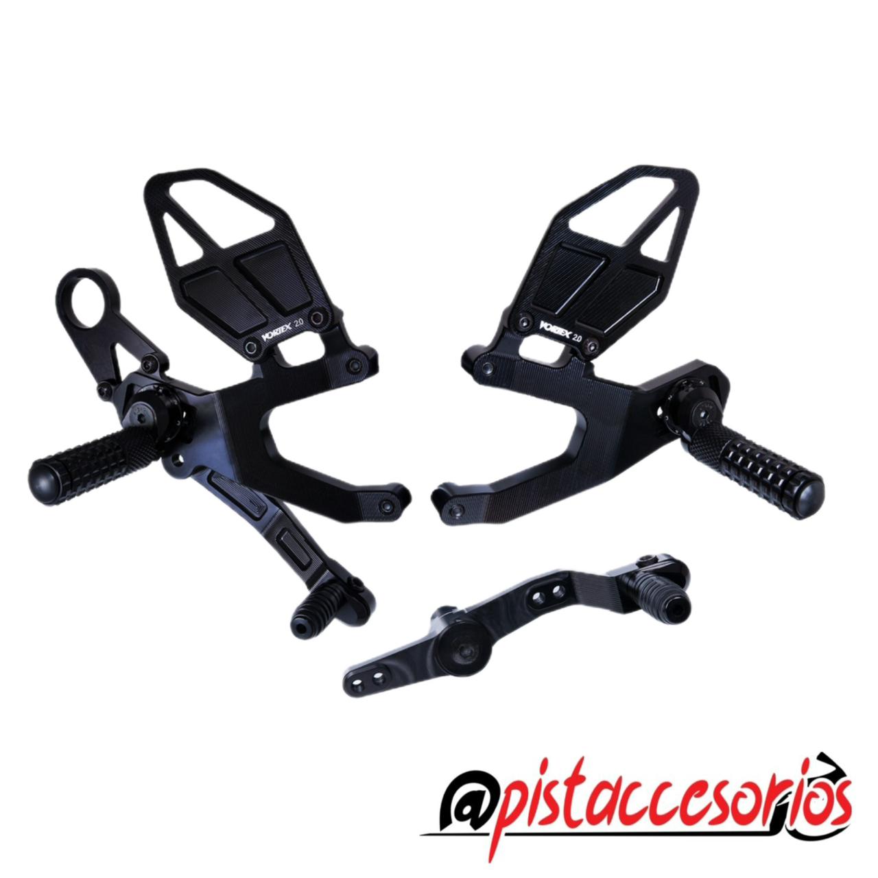 PEDALERAS TRASERAS REGULABLES VORTEX BMW S1000RR / HP4 2015-2019