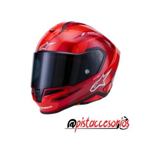 CASCO SUPERTECH R7 A-CORE ROJO BRILLANTE/BLANCO ALPINESTARS