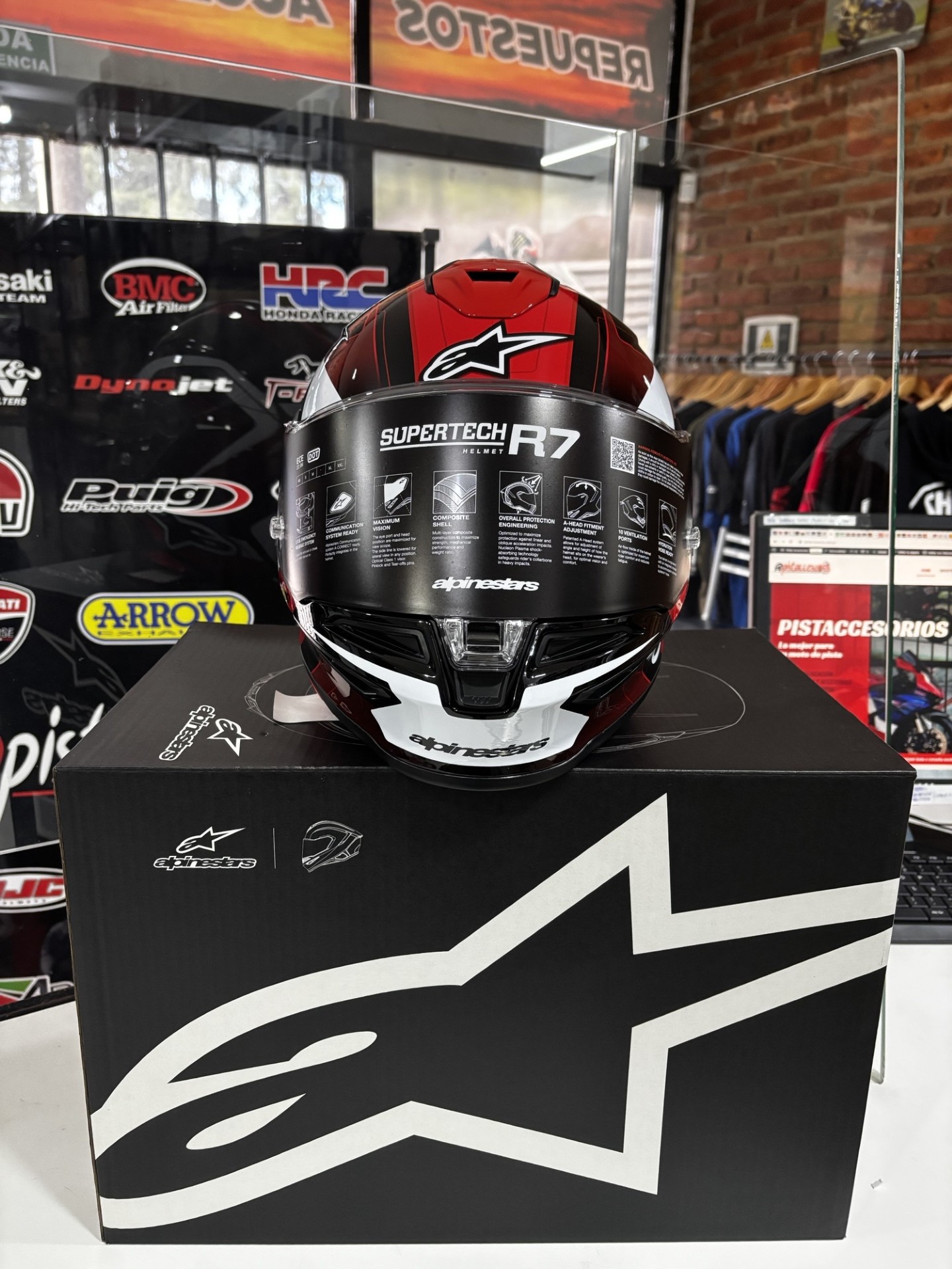 CASCO SUPERTECH S-R7 KINETIS BLANCO/ROJO/NEGRO/GRIS ALPINESTARS - Imagen 4