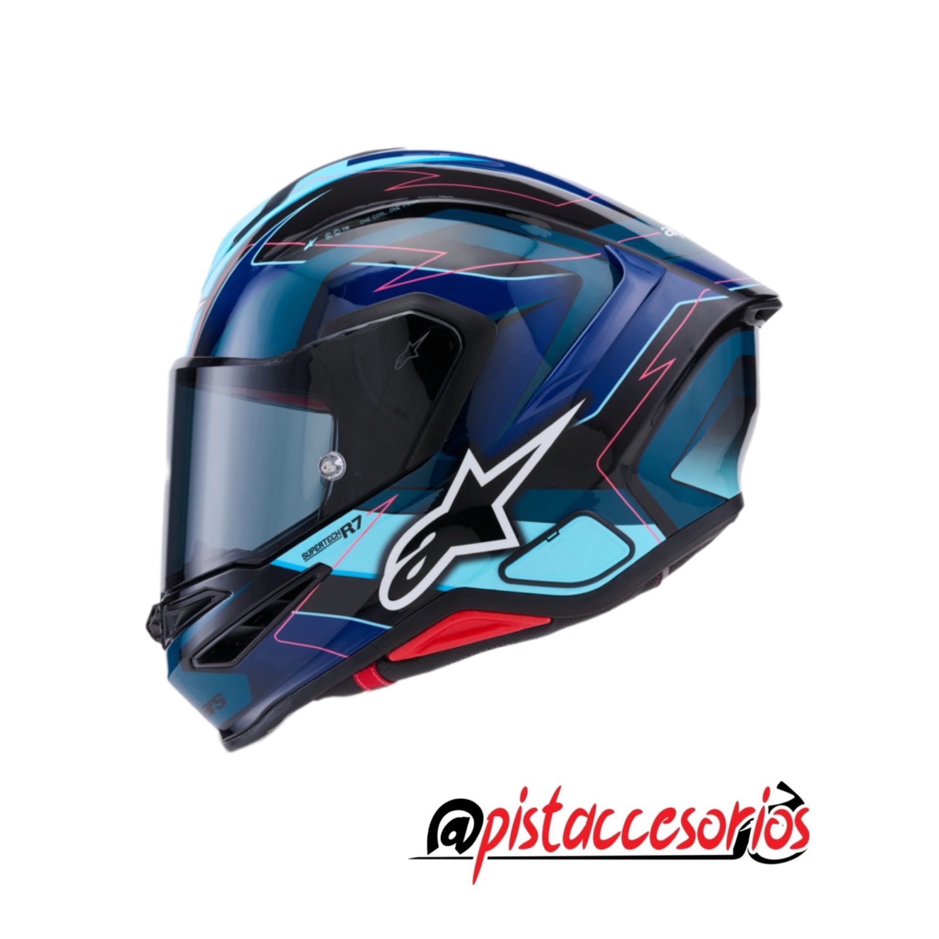 CASCO SUPERTECH S-R7 KINETIS AZUL/CELESTE/NEGRO ALPINESTARS