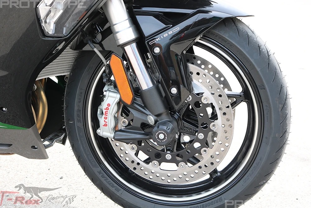 SLIDERS CON PROTECCIÓN T-REX PARA RUEDA DELANTERA KAWASAKI ZX-6R 2007-2012 / ZX-10R 2008-2026 - Imagen 3